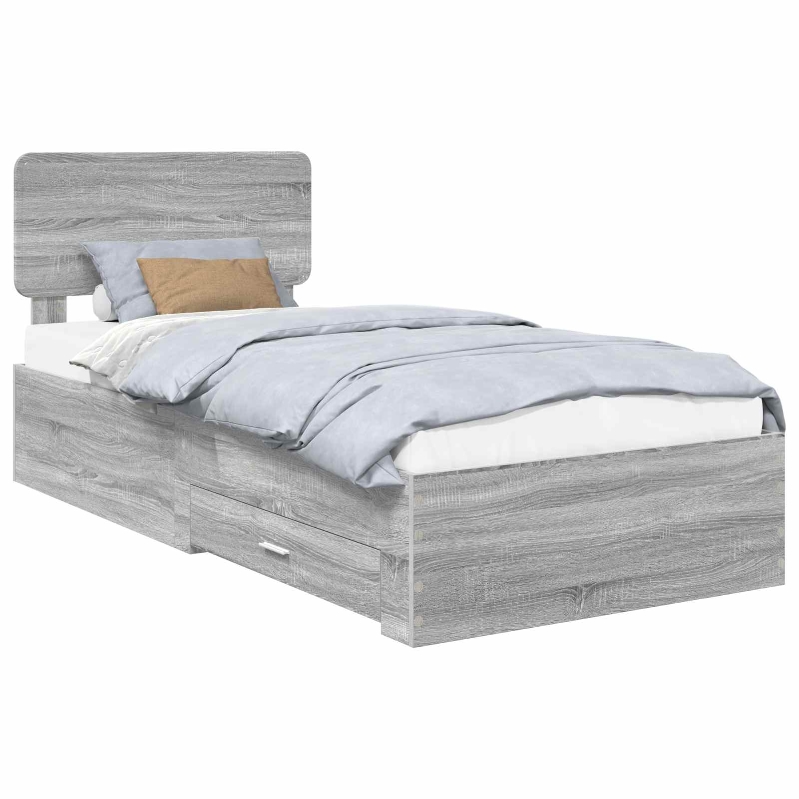 Struttura del letto Grigio Sonoma 90 x 200 cm Legno multistrato | homemem39