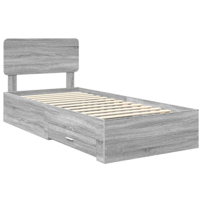 Struttura del letto Grigio Sonoma 90 x 200 cm Legno multistrato | homemem39