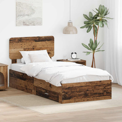 Struttura del letto Legno vecchio 90 x 200 cm Legno multistrato | homemem39