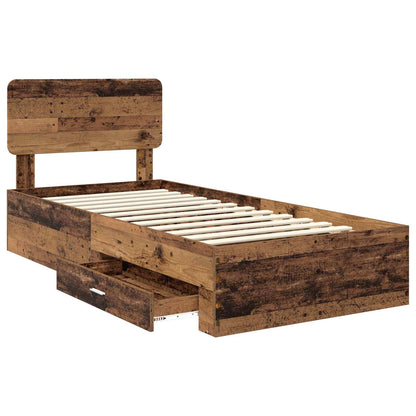 Struttura del letto Legno vecchio 90 x 200 cm Legno multistrato | homemem39