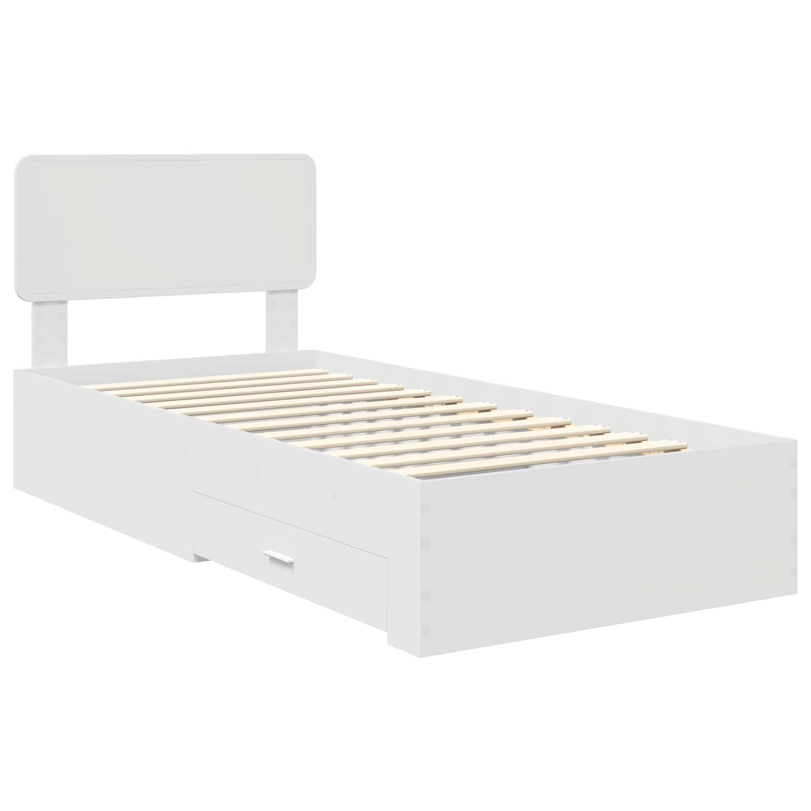 Struttura del letto Bianco 90 x 190 cm Legno multistrato | homemem39