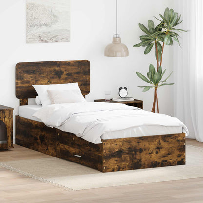 Struttura del letto Rovere fumé 90 x 190 cm Legno multistrato | homemem39
