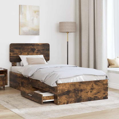 Struttura del letto Rovere fumé 90 x 190 cm Legno multistrato | homemem39