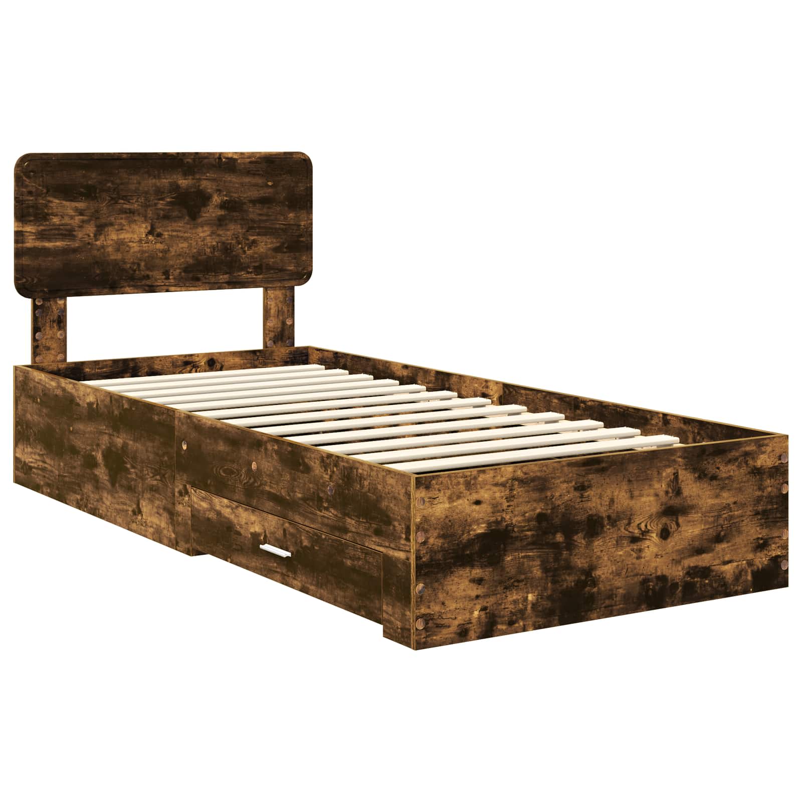 Struttura del letto Rovere fumé 90 x 190 cm Legno multistrato | homemem39