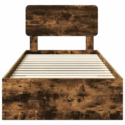 Struttura del letto Rovere fumé 90 x 190 cm Legno multistrato | homemem39