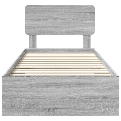 Struttura del letto Grigio Sonoma 90 x 190 cm Legno multistrato | homemem39