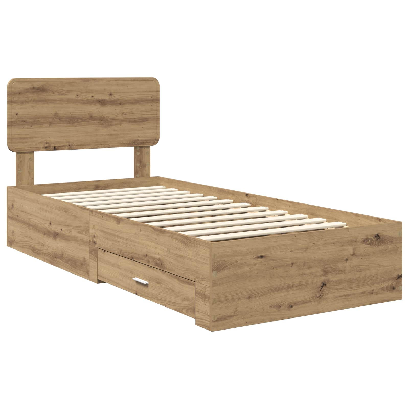 Struttura del letto con cassetto Rovere artigianale 90 x 190 cm | homemem39