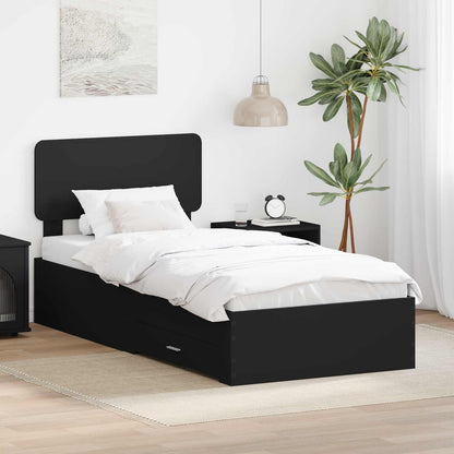 Struttura del letto Nero 75 x 190 cm Legno multistrato | homemem39