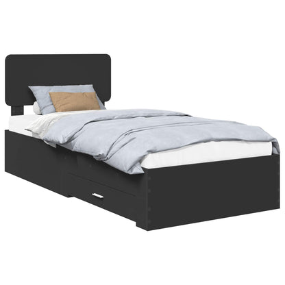 Struttura del letto Nero 75 x 190 cm Legno multistrato | homemem39