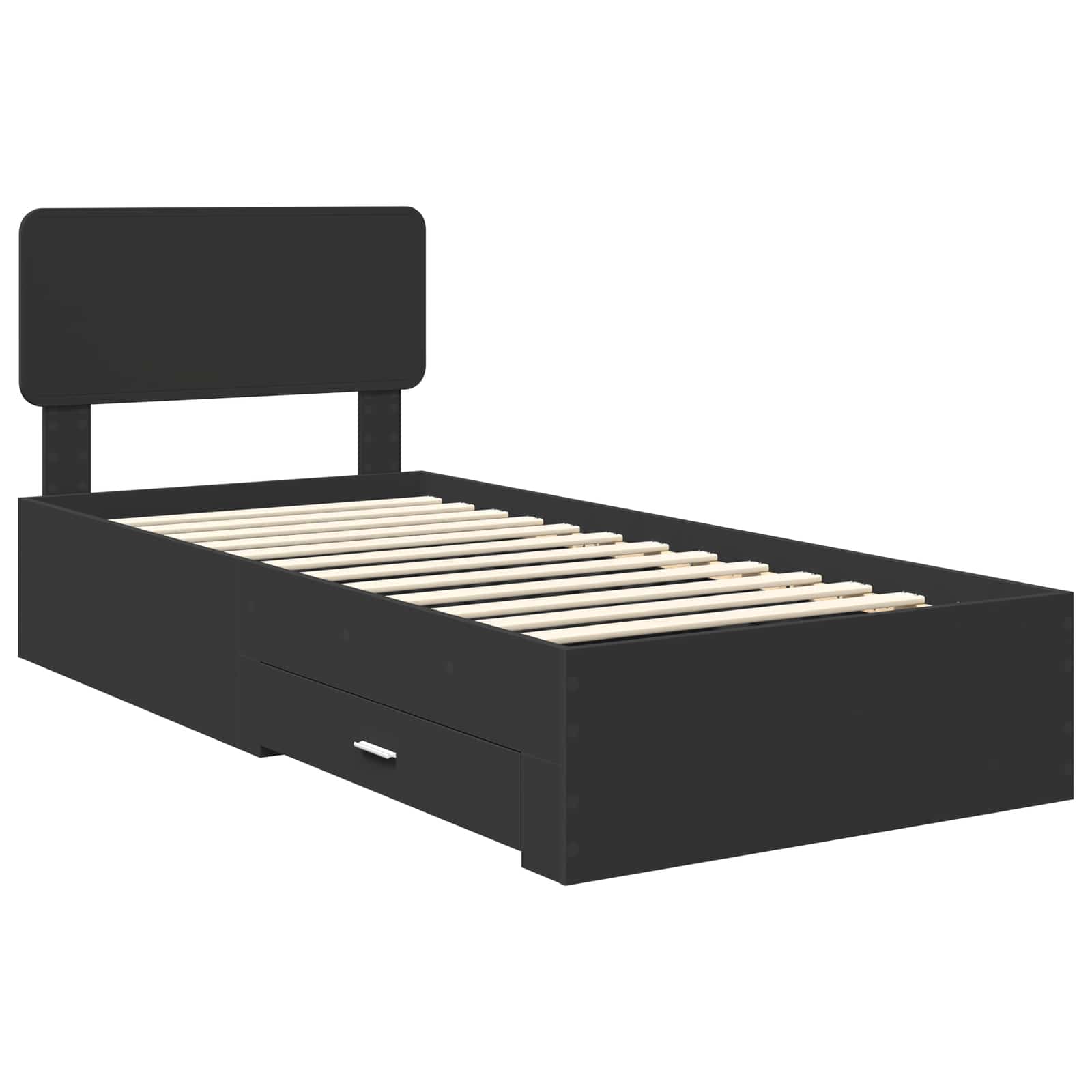 Struttura del letto Nero 75 x 190 cm Legno multistrato | homemem39