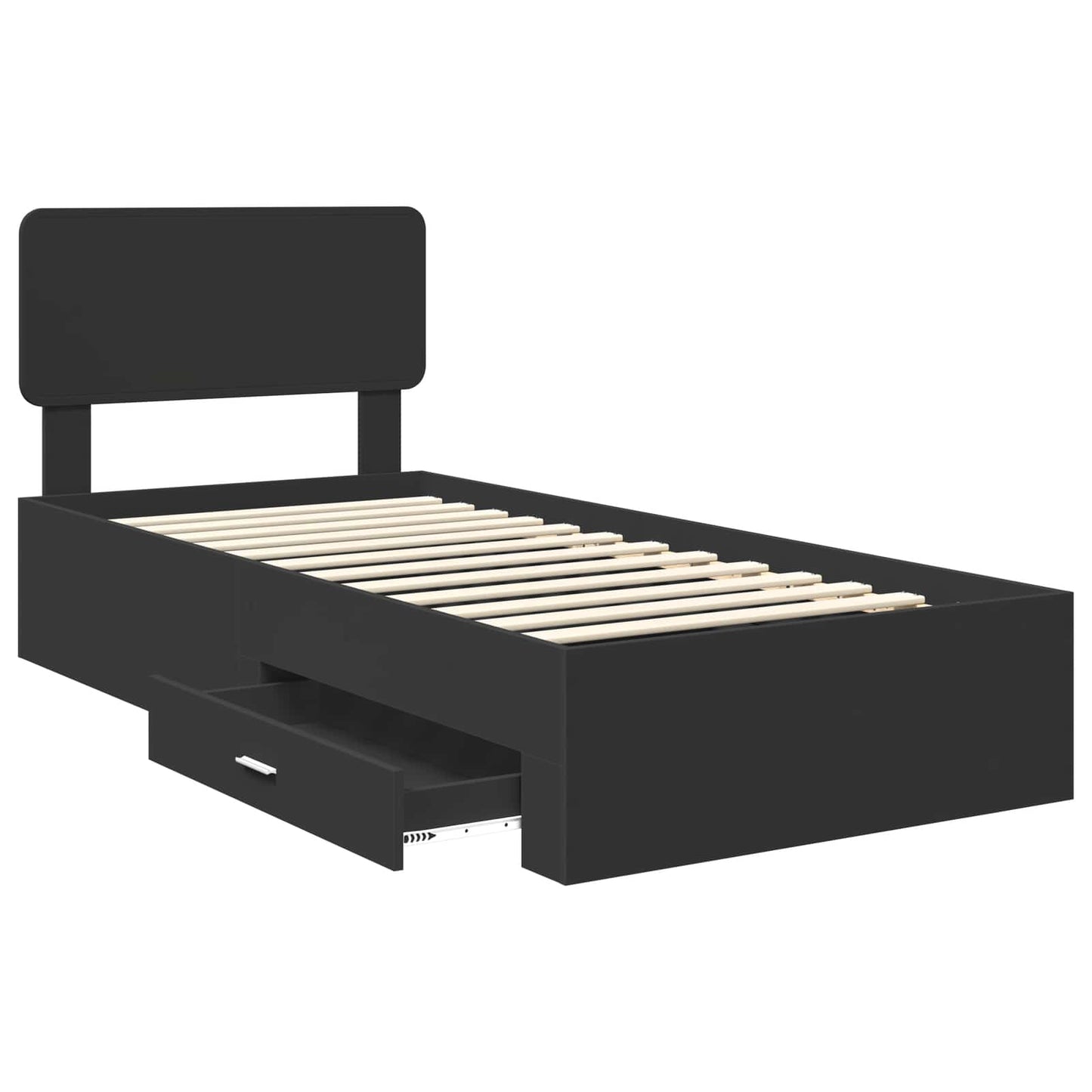 Struttura del letto Nero 75 x 190 cm Legno multistrato | homemem39