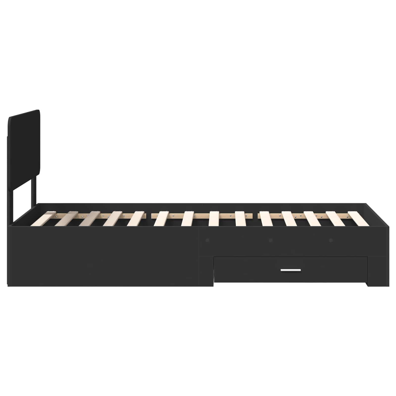 Struttura del letto Nero 75 x 190 cm Legno multistrato | homemem39