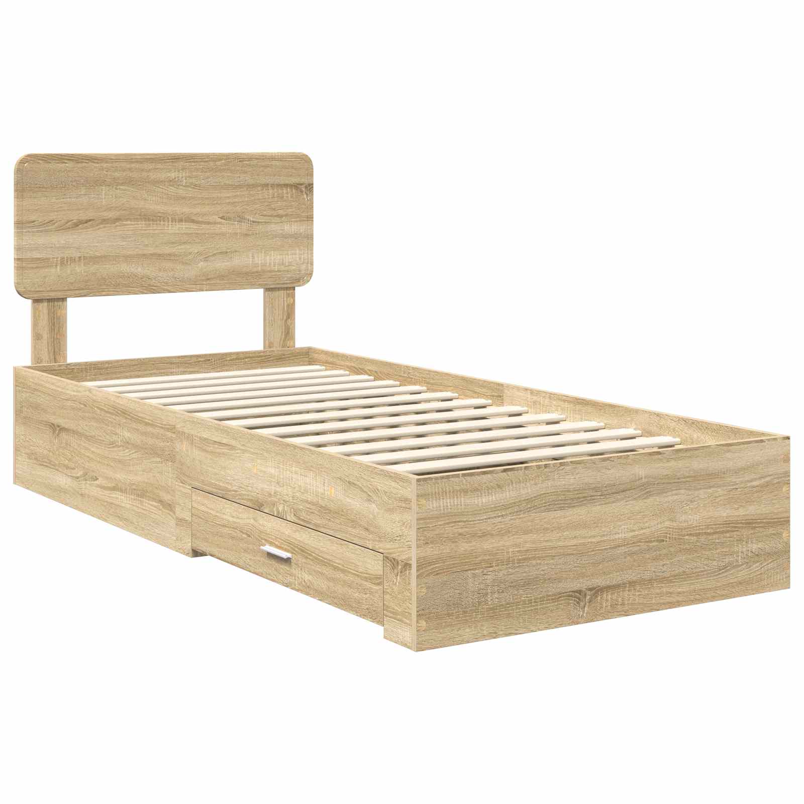 Struttura del letto Rovere Sonoma 75 x 190 cm Legno multistrato | homemem39