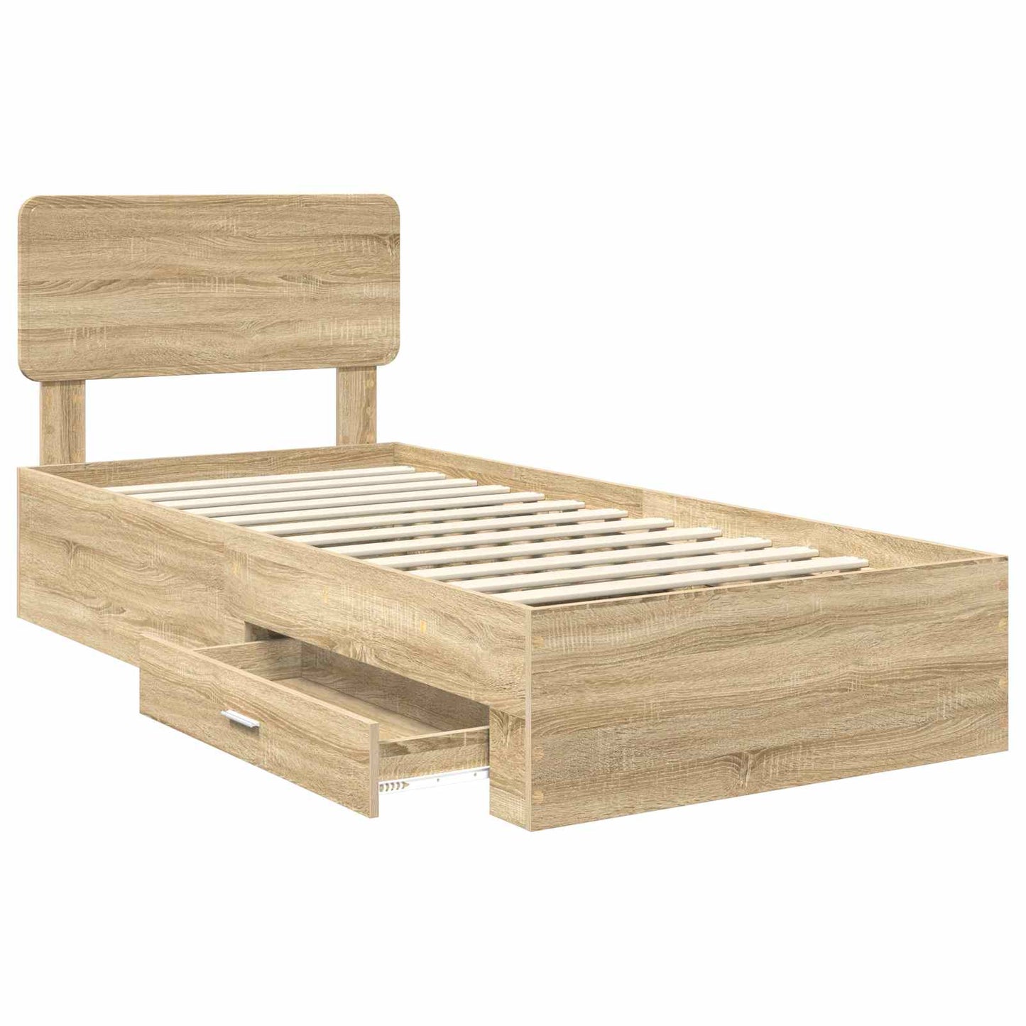 Struttura del letto Rovere Sonoma 75 x 190 cm Legno multistrato | homemem39