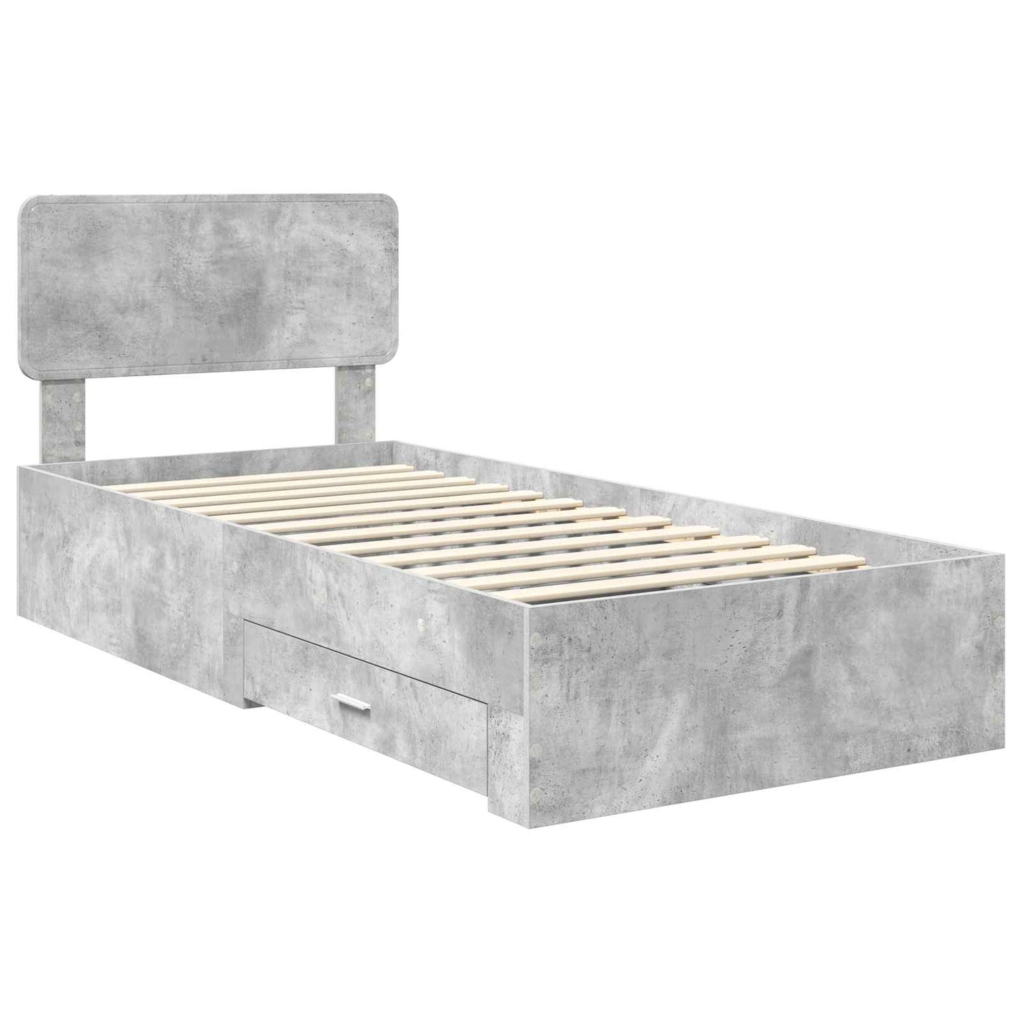 Struttura del letto con testiera Grigio cemento 70 x 190 cm | homemem39