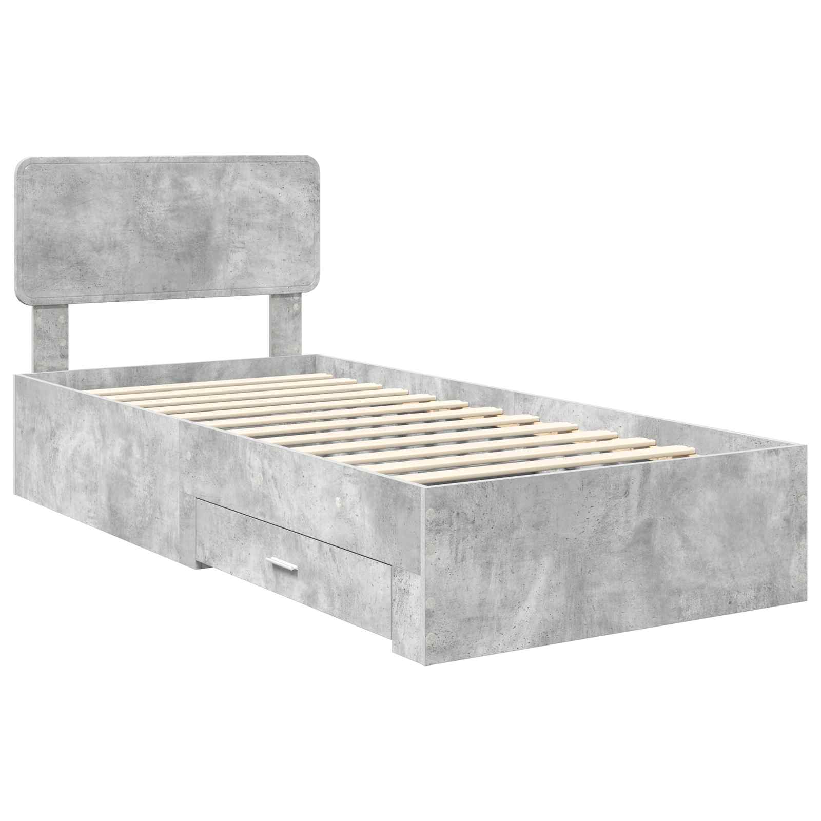 Struttura del letto con testiera Grigio cemento 70 x 190 cm | homemem39