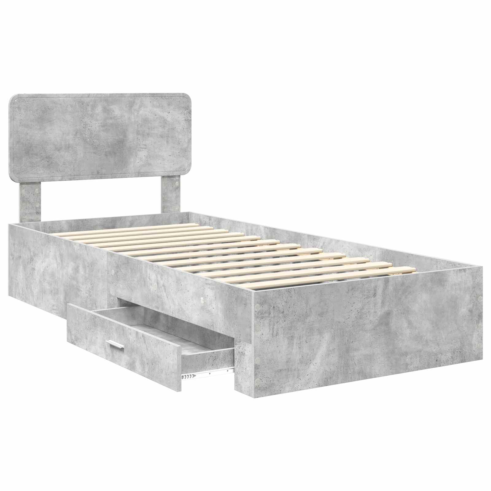 Struttura del letto con testiera Grigio cemento 70 x 190 cm | homemem39