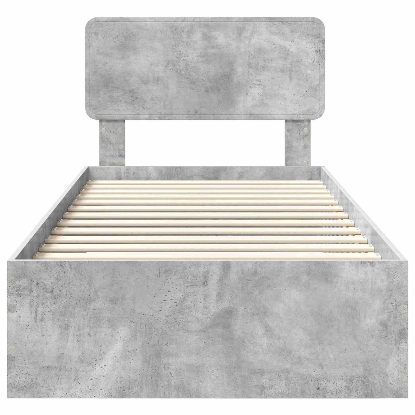 Struttura del letto con testiera Grigio cemento 70 x 190 cm | homemem39