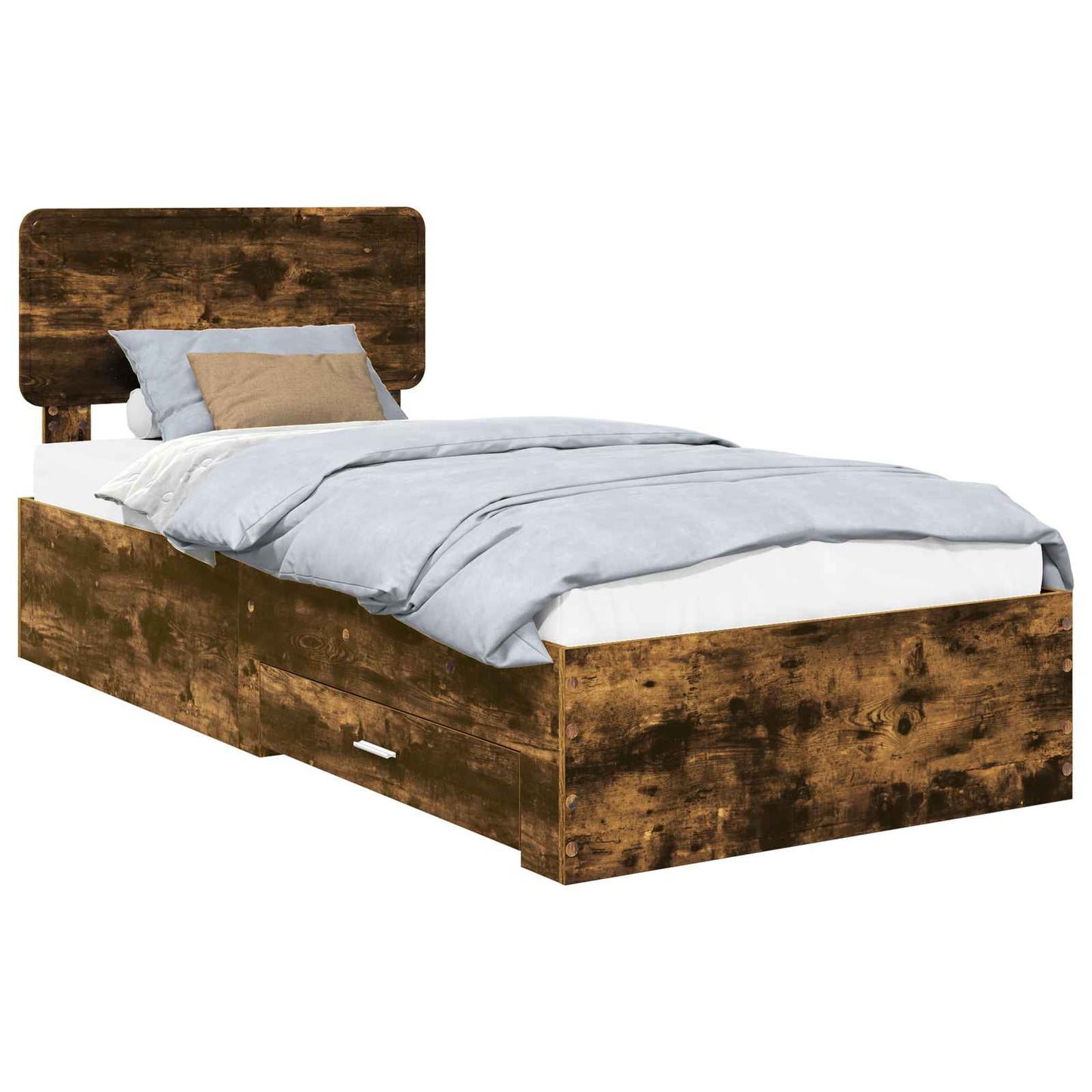 Struttura del letto Rovere fumé 75 x 190 cm Legno multistrato | homemem39