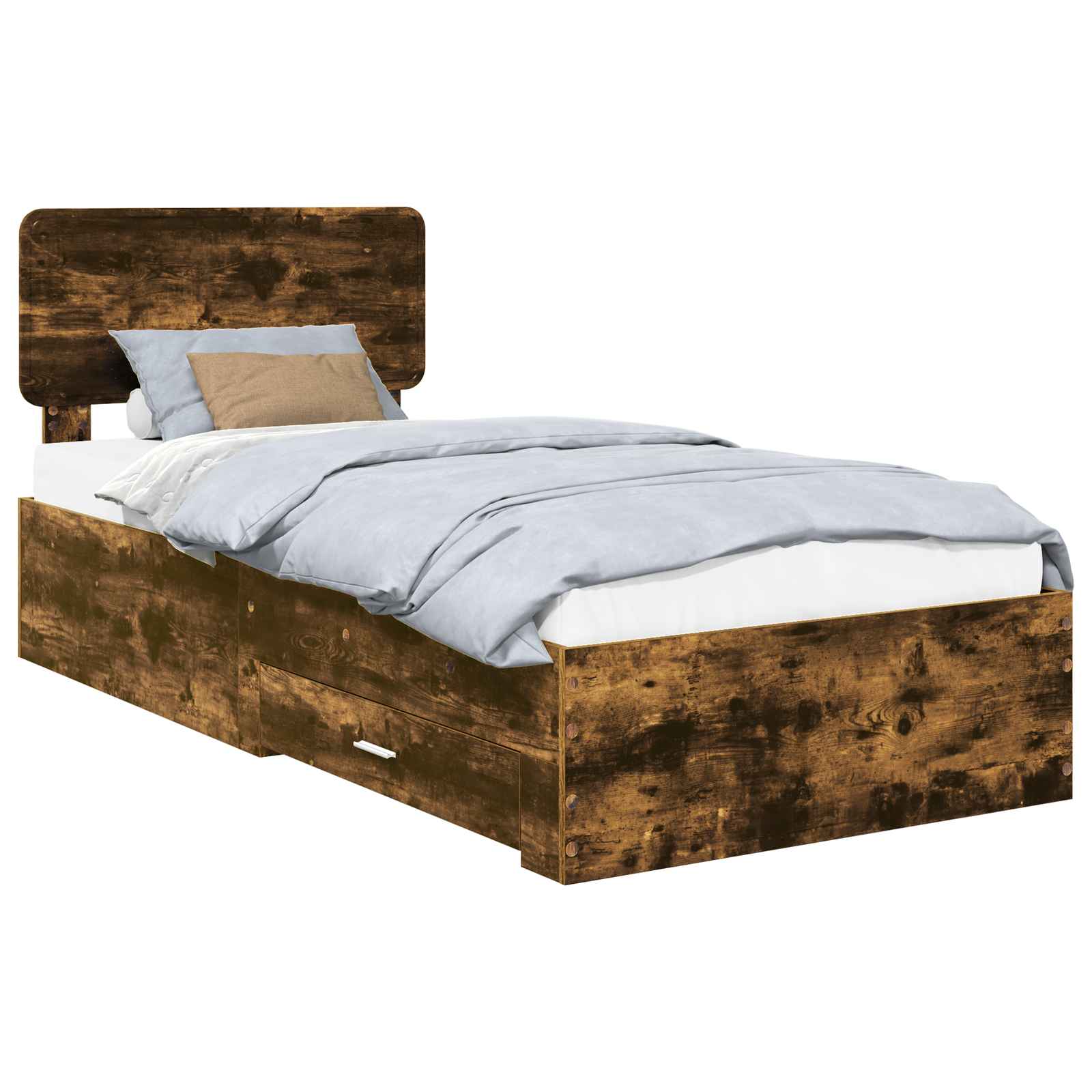 Struttura del letto Rovere fumé 75 x 190 cm Legno multistrato | homemem39