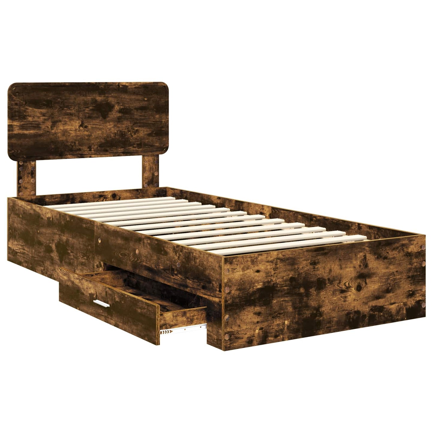 Struttura del letto Rovere fumé 75 x 190 cm Legno multistrato | homemem39