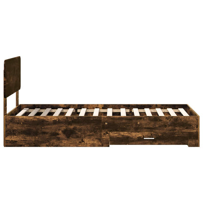 Struttura del letto Rovere fumé 75 x 190 cm Legno multistrato | homemem39