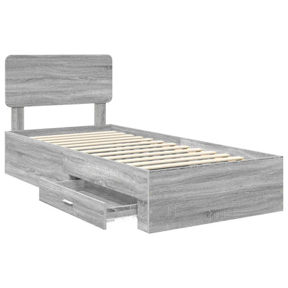Struttura del letto Grigio Sonoma 75 x 190 cm Legno multistrato | homemem39