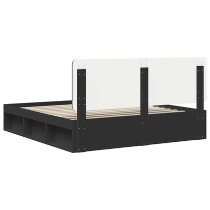 Struttura del letto Nero 200 x 200 cm Pino massello | homemem39