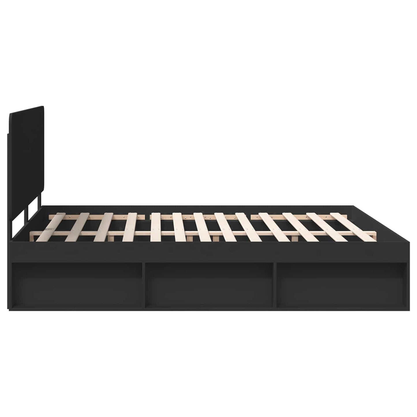 Struttura del letto Nero 200 x 200 cm Pino massello | homemem39