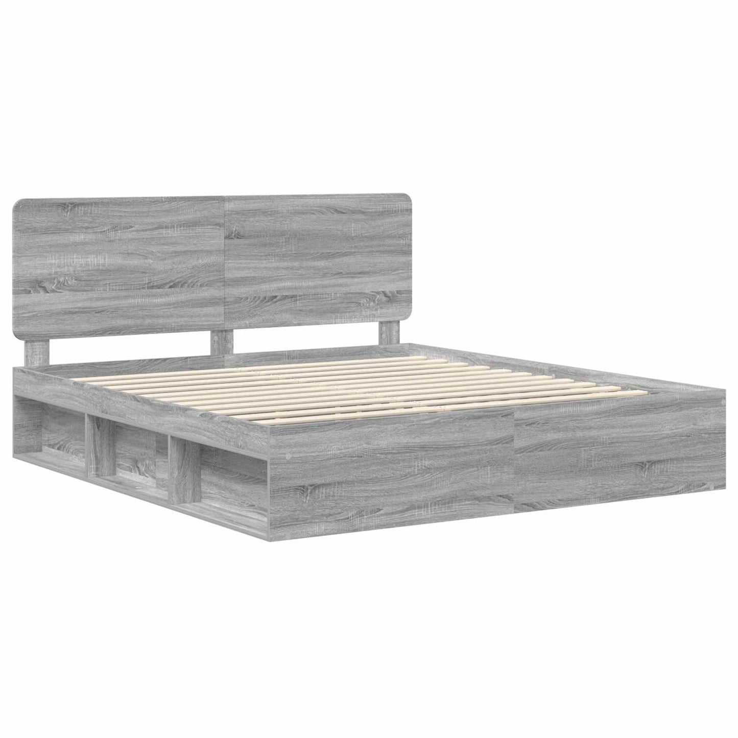 Struttura del letto Grigio Sonoma 200 x 200 cm Pino massello | homemem39