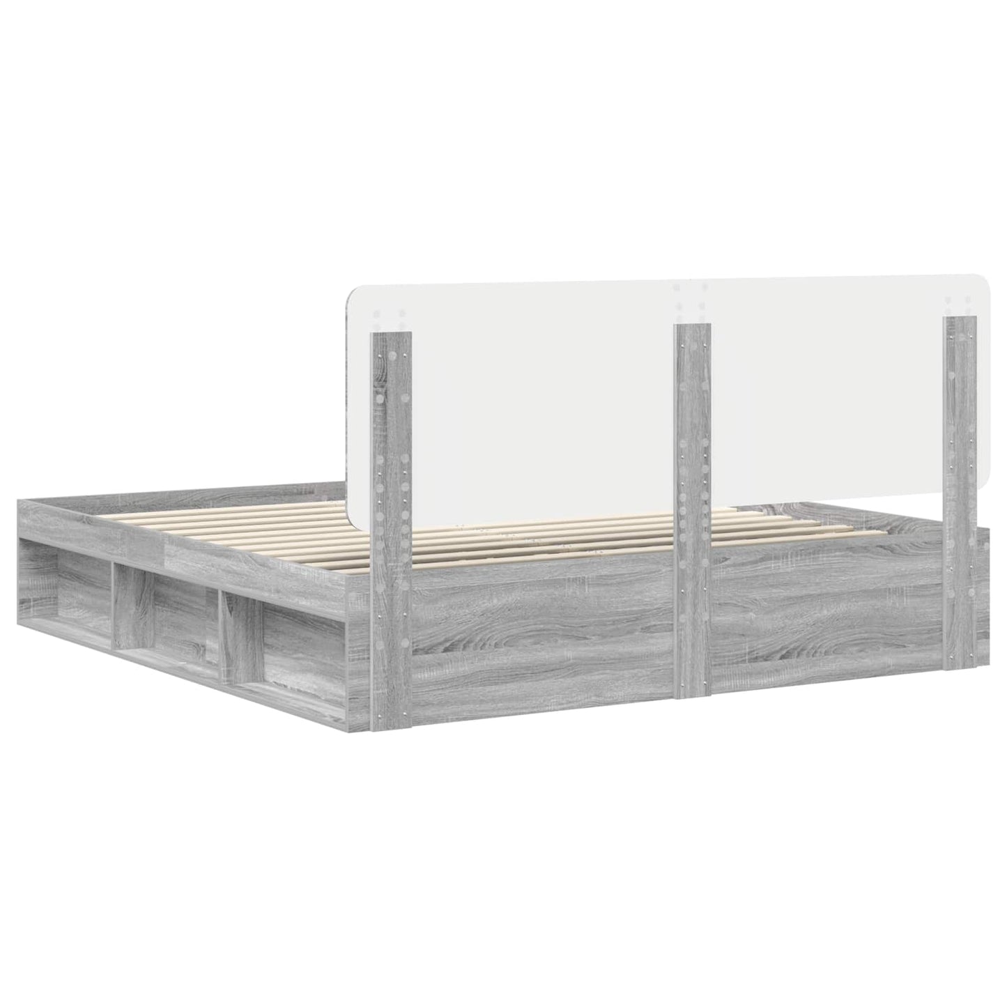 Struttura del letto Grigio Sonoma 200 x 200 cm Pino massello | homemem39