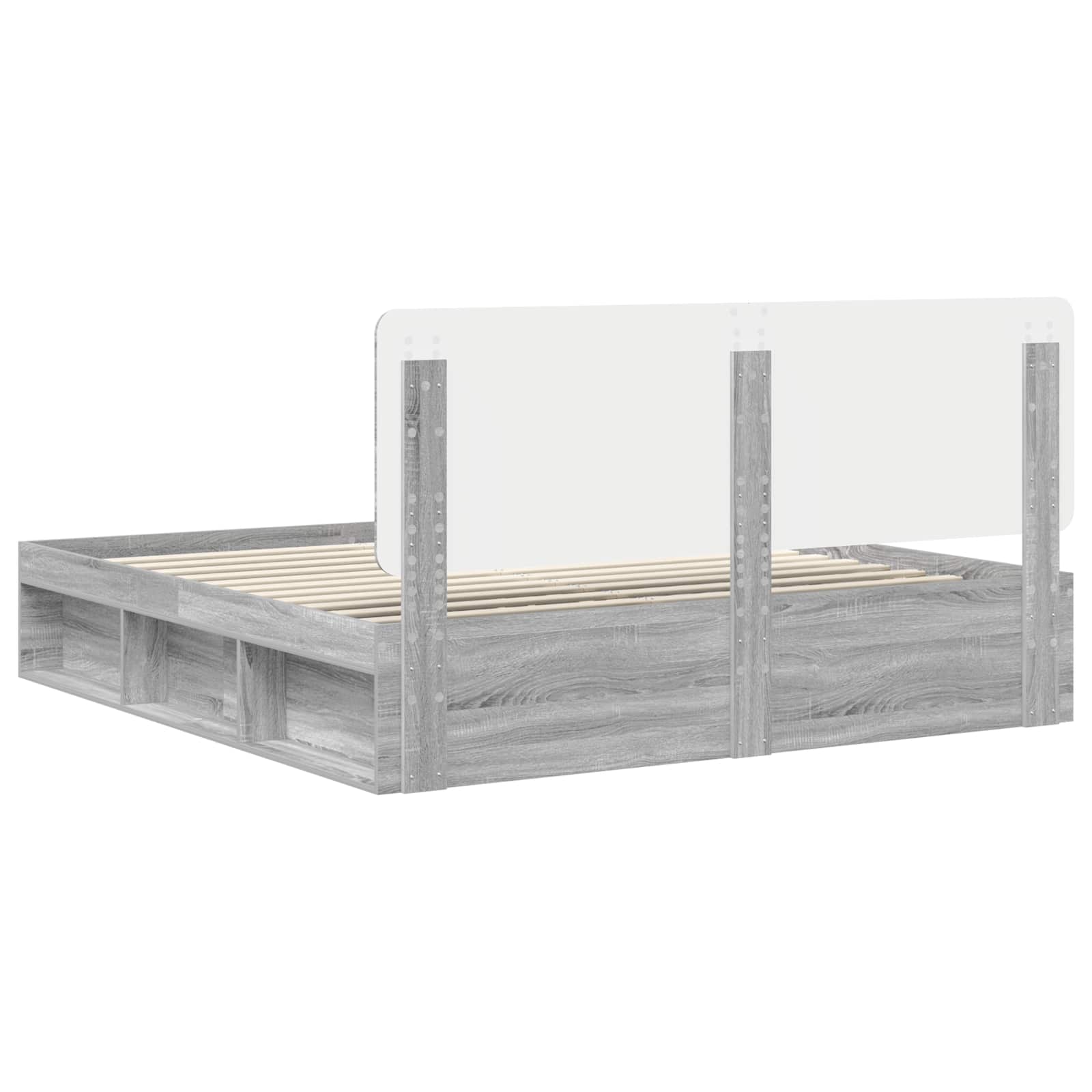 Struttura del letto Grigio Sonoma 200 x 200 cm Pino massello | homemem39