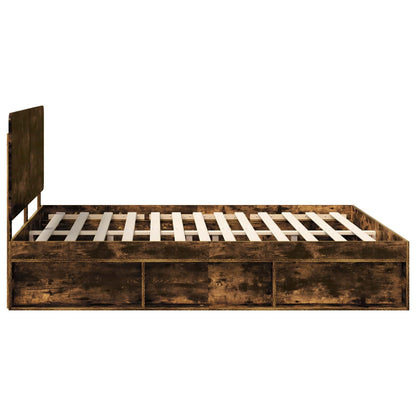 Struttura del letto Rovere fumé 180 x 200 cm Pino massello | homemem39