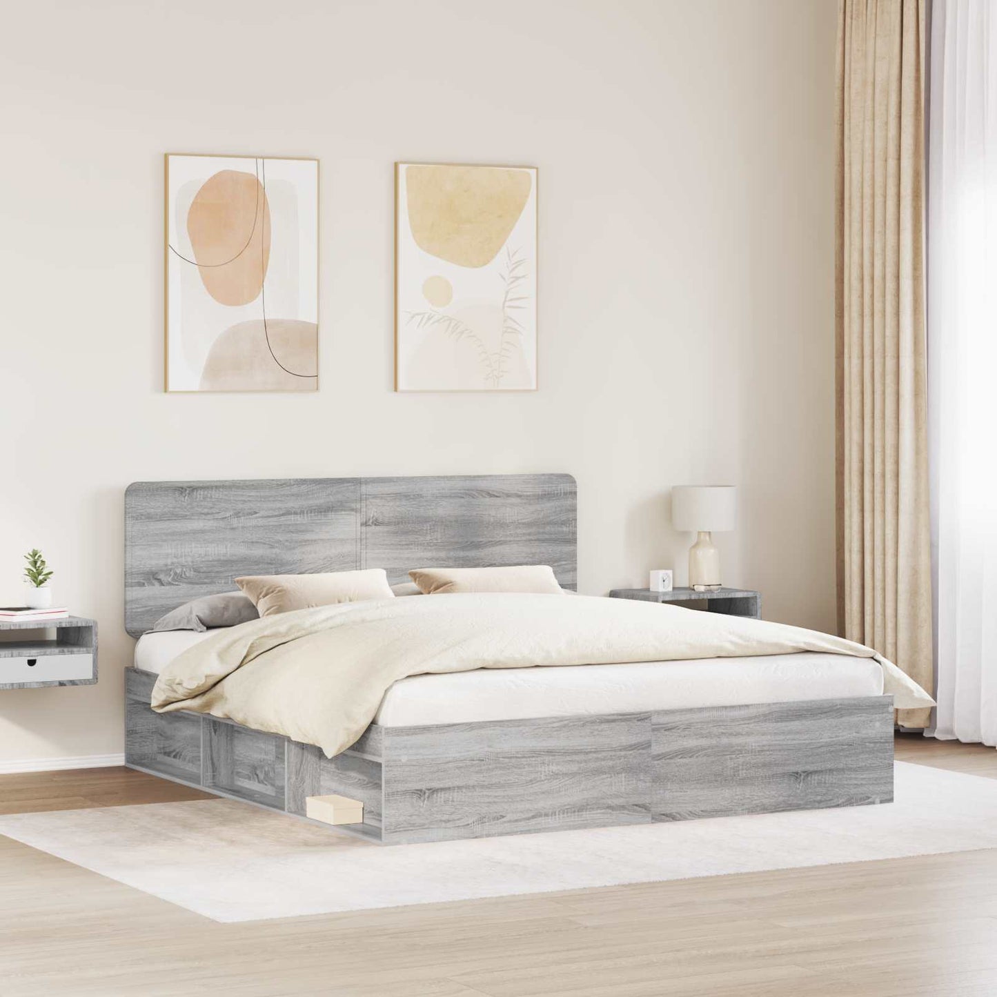 Struttura del letto Grigio Sonoma 180 x 200 cm Pino massello | homemem39