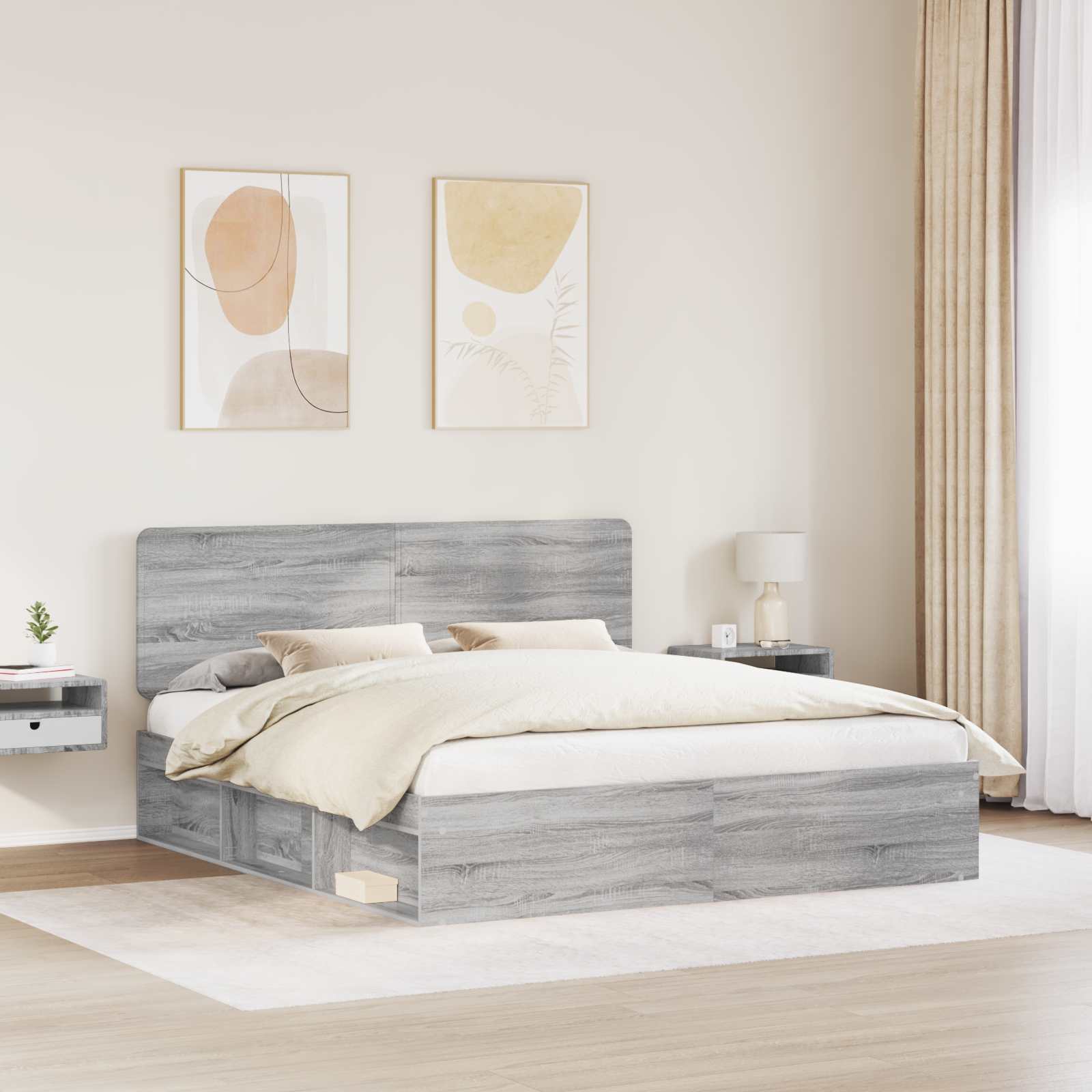 Struttura del letto Grigio Sonoma 180 x 200 cm Pino massello | homemem39