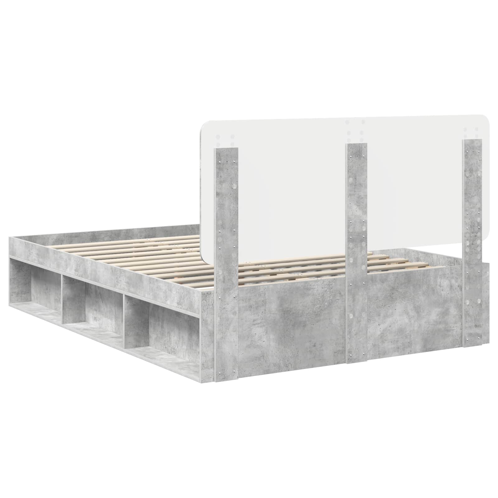 Struttura del letto Calcestruzzo 160 x 200 cm Pino massello | homemem39