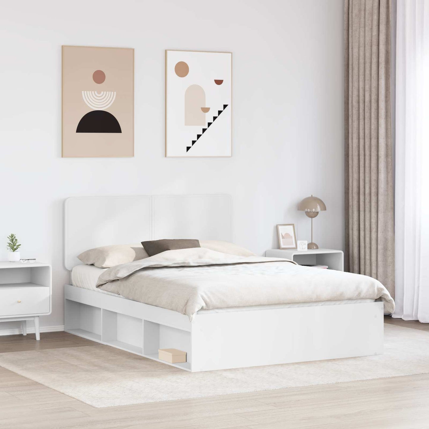 Struttura del letto Bianco 150 x 200 cm Pino massello | homemem39