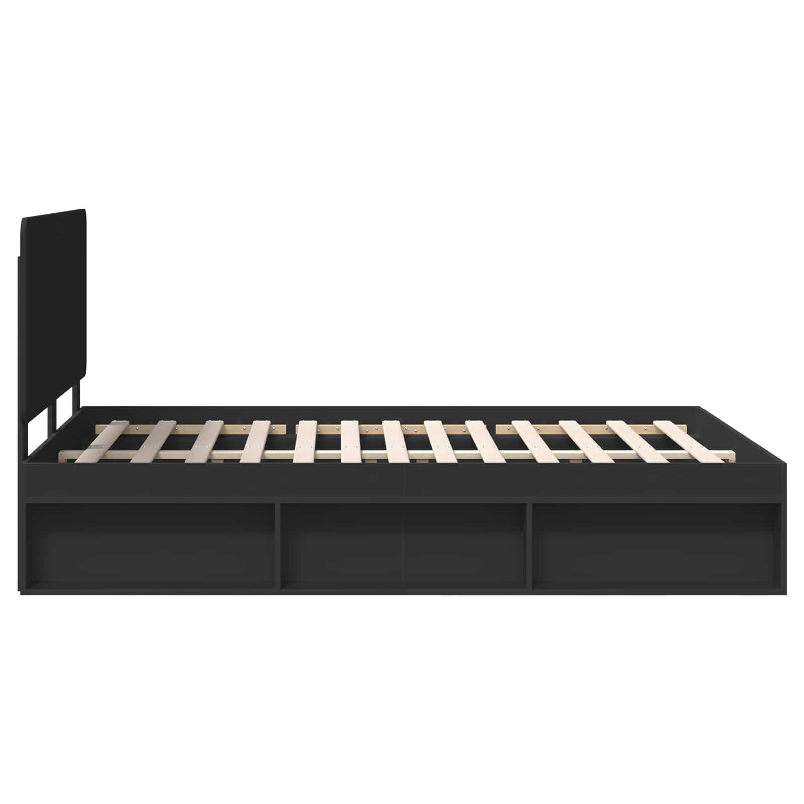 Struttura del letto Nero 150 x 200 cm Pino massello | homemem39
