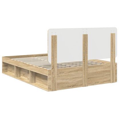 Struttura del letto Rovere Sonoma 150 x 200 cm Pino massello | homemem39