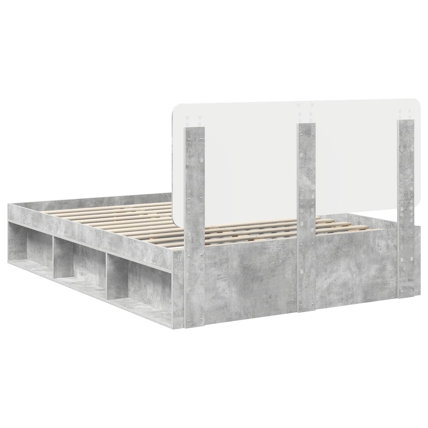 Struttura del letto Grigio Concretè 150 x 200 cm Pino massello | homemem39