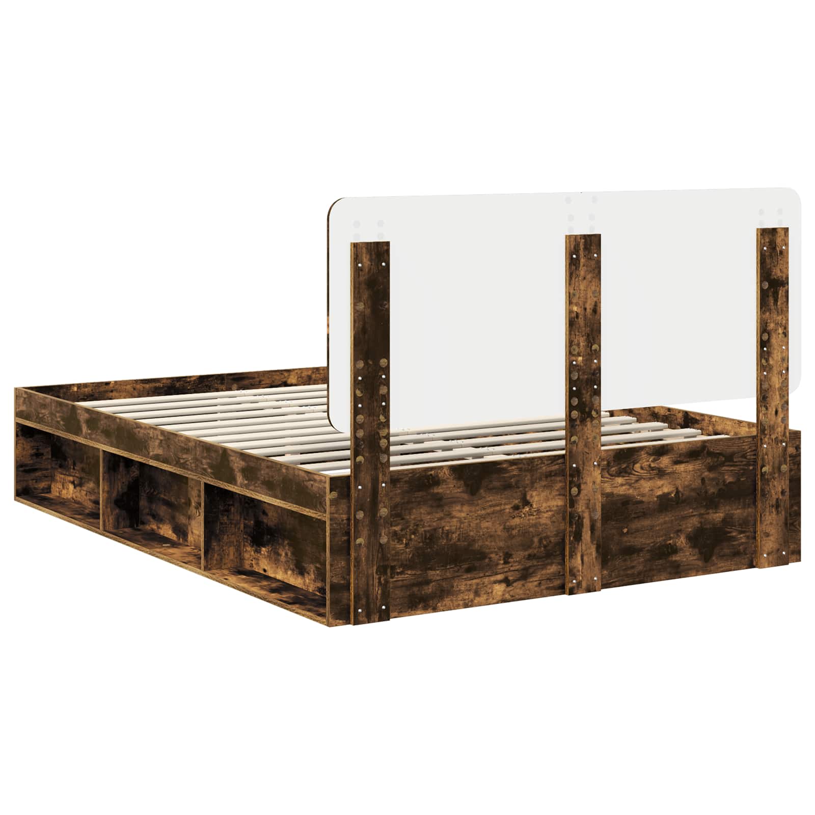 Struttura del letto Rovere fumé 150 x 200 cm Pino massello | homemem39