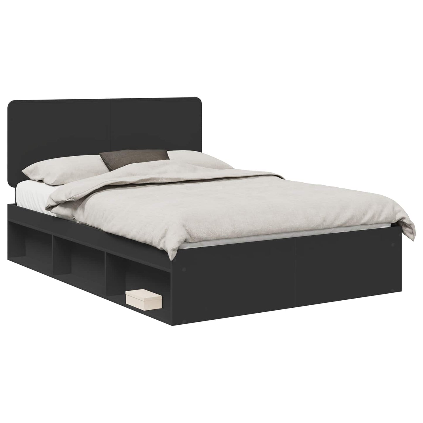 Struttura del letto Nero 140 x 200 cm Pino massello | homemem39
