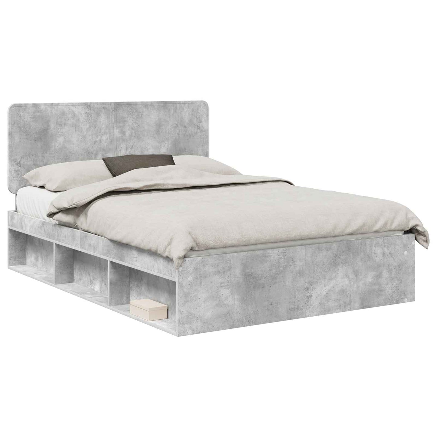 Struttura del letto Calcestruzzo 140 x 190 cm Pino massello | homemem39