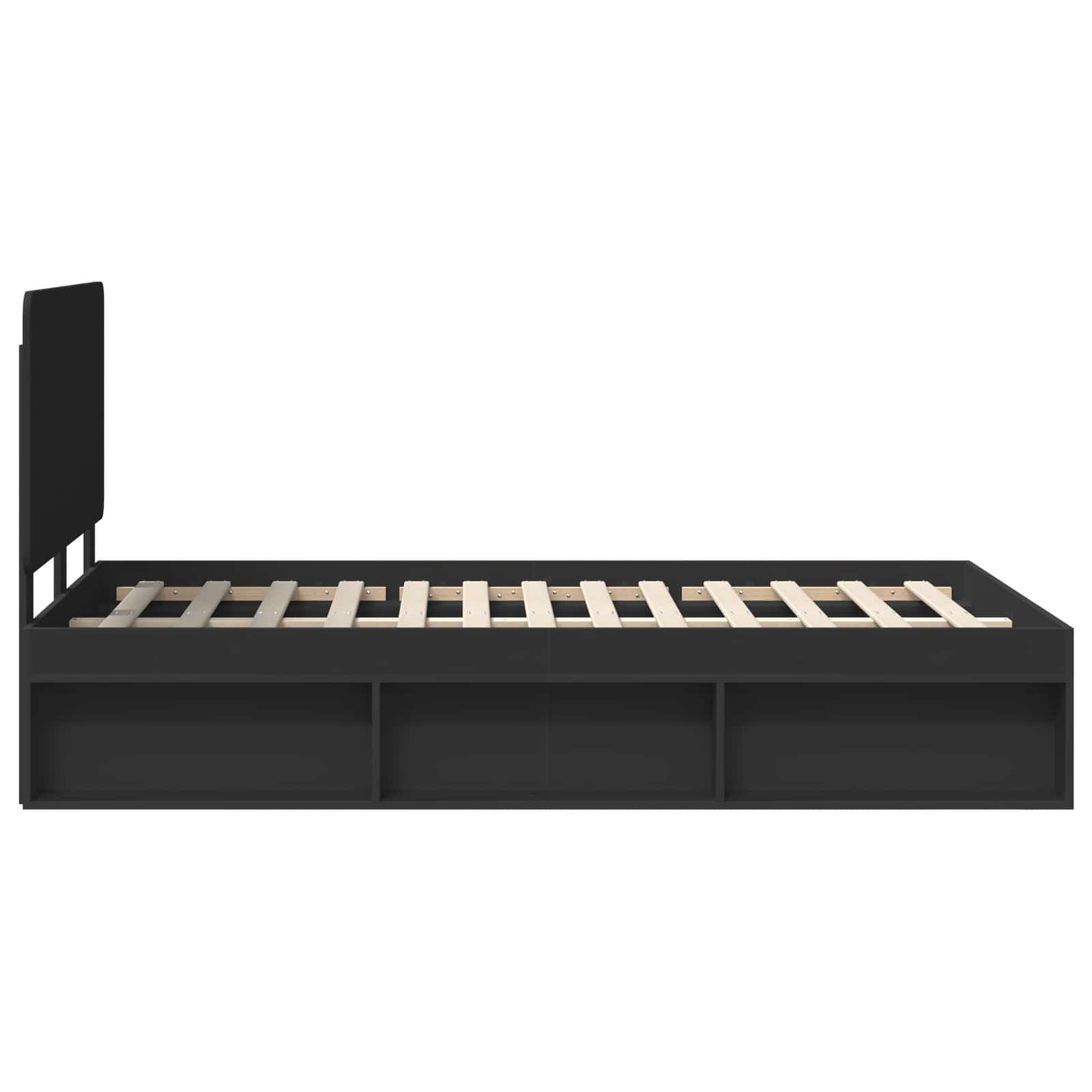 Struttura del letto Nero 135 x 190 cm Pino massello | homemem39