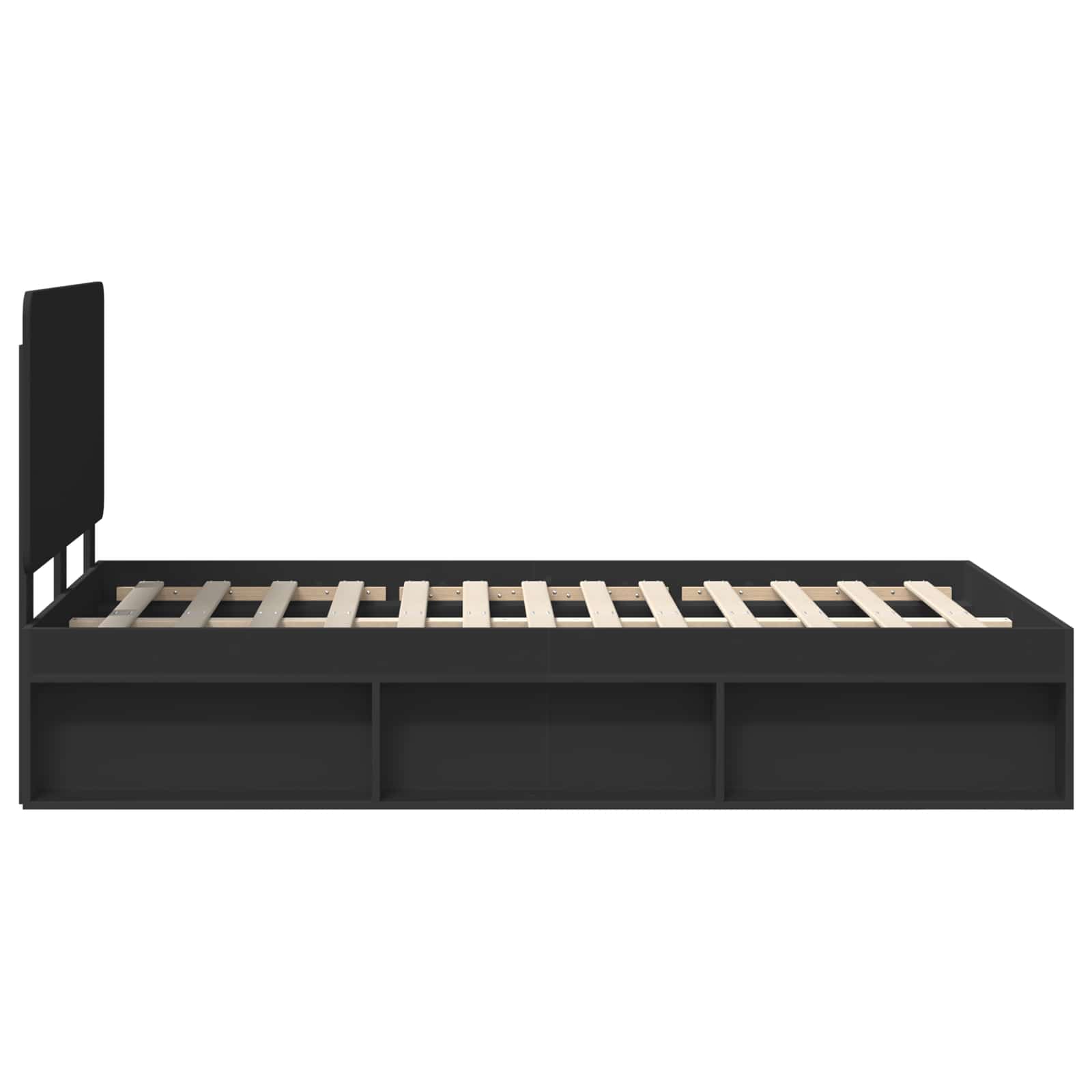 Struttura del letto Nero 135 x 190 cm Pino massello | homemem39