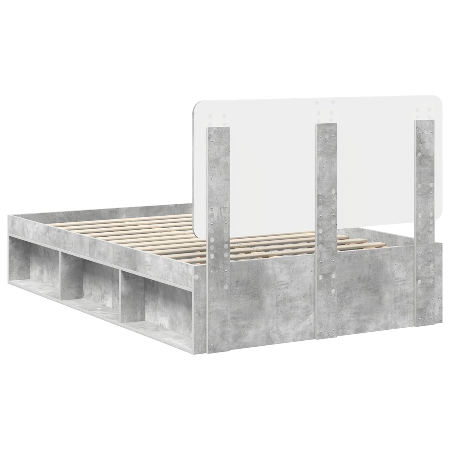 Struttura del letto Grigio Concretè 135 x 190 cm Pino massello | homemem39