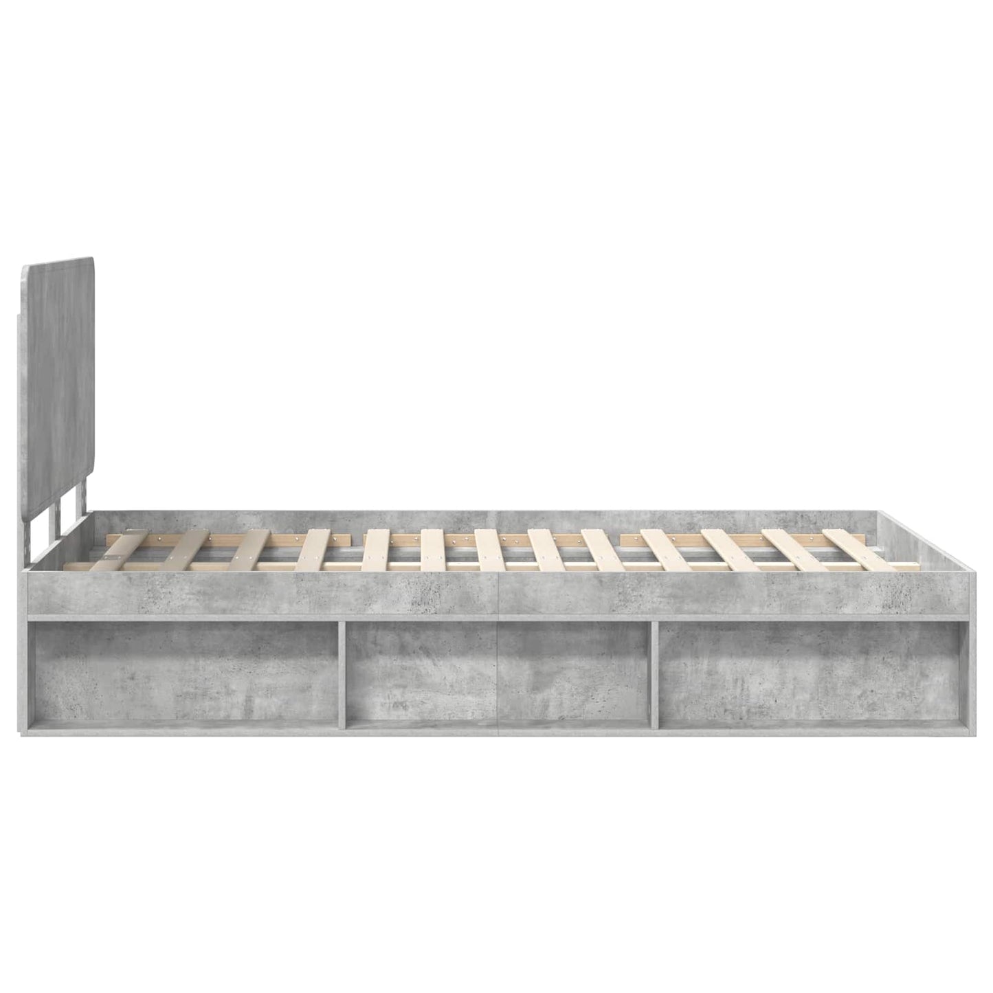 Struttura del letto Grigio Concretè 135 x 190 cm Pino massello | homemem39