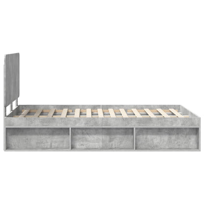 Struttura del letto Grigio Concretè 135 x 190 cm Pino massello | homemem39