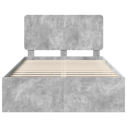 Struttura del letto Calcestruzzo 120 x 190 cm Pino massello | homemem39