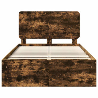 Struttura del letto Rovere fumé 120 x 190 cm Pino massello